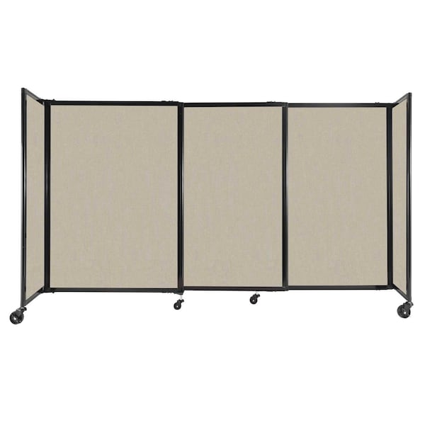 Versare StraightWall Sliding Portable Partition 7'2" x 4' Sand Fabric 1448318 - main